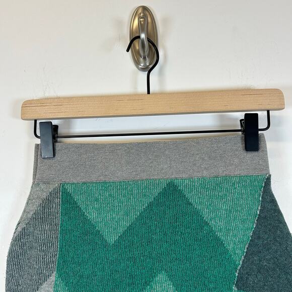 Moth Green/Gray chevron sweater wool blend texturized skirt Women’s Size xs - Picture 10 of 13